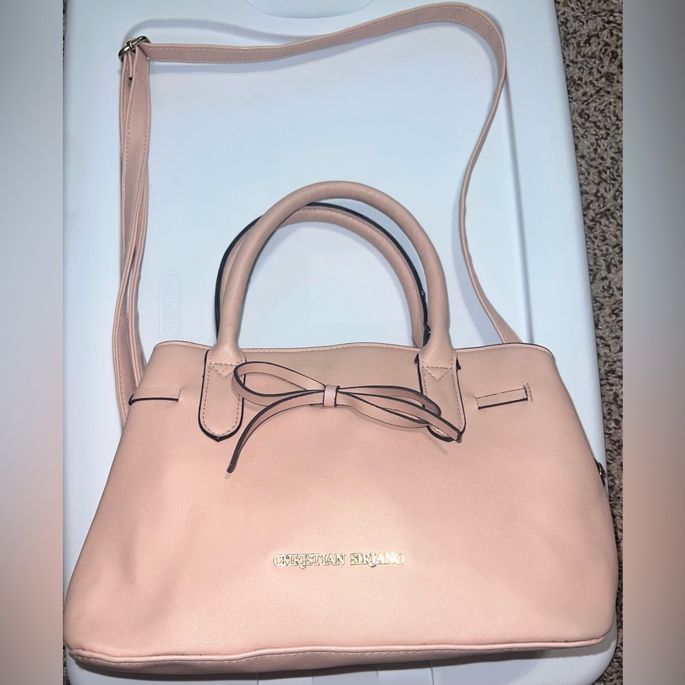 Christian Siriano Payless Faux Leather Vinyl Bow Pink Crossbody Shoulder Purse